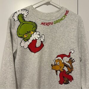 Dr. Seuss The Grinch Gray Graphic Crewneck Sweater Size Small Women’s